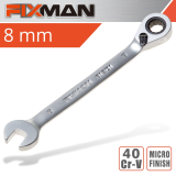 FIXMAN REVERSIBLE COMBINATION RATCHETING WRENCH 8MM image 1