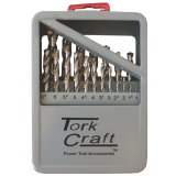 Tork Craft Drill Bit Set 19pce Hss Ground Bright Finish image 1