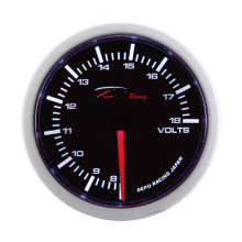 Depo Gauges Electric 52mm Volt Gauge/ Black Dial & Smoked Lens/ Super White Led Display image 1