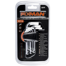 FIXMAN HEX KEY METRIC W/BALL HEAD 9PCE 1.5-10MM image 1