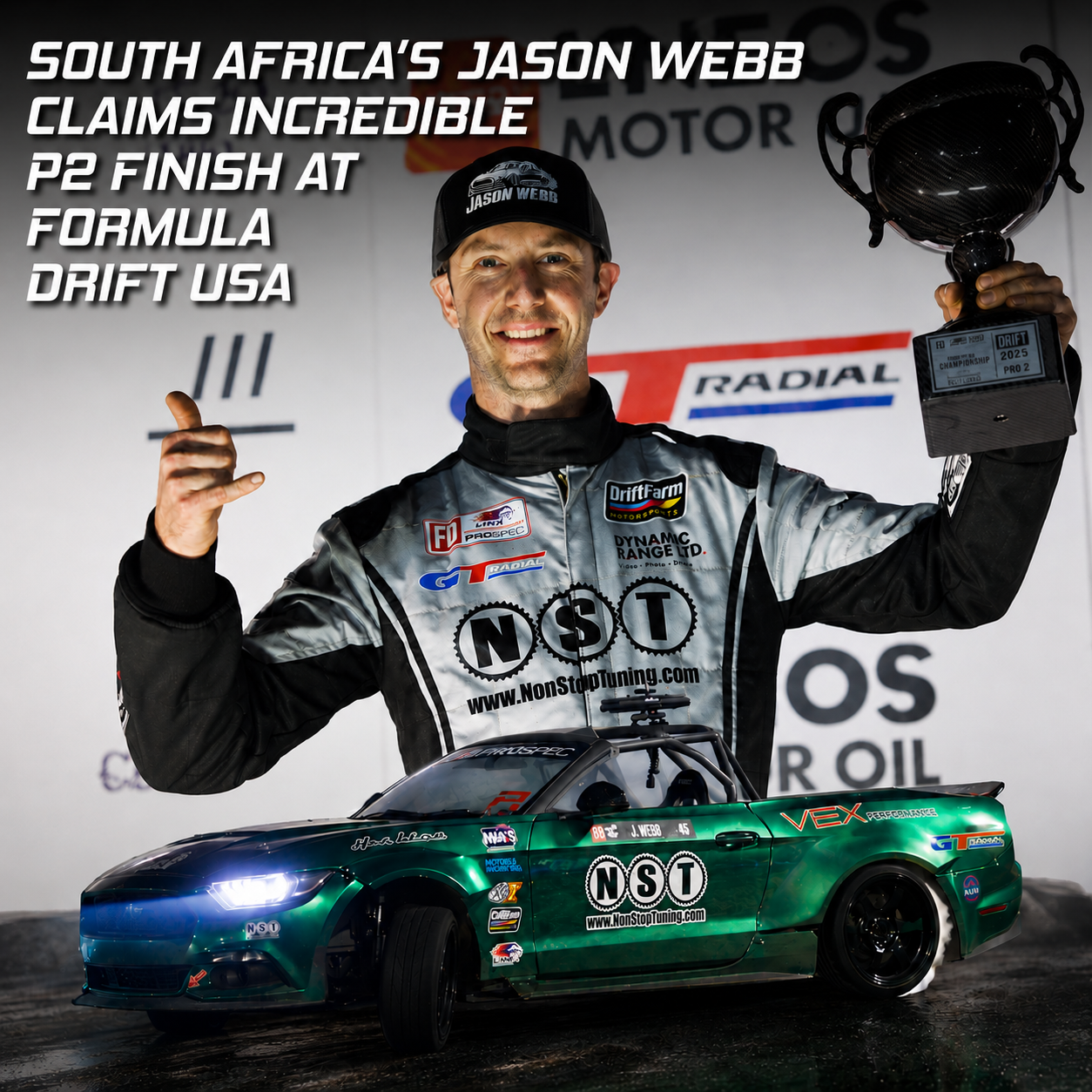 South Africa’s Jason Webb Claims Incredible P2 Finish at Formula Drift USA