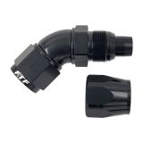 FTF Black Hose End One Piece Cut Style Swivel 45° An10 image 1