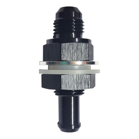 FTF Fuel Cell Fitting An6 To 5/16 Barbeded - Black image 1