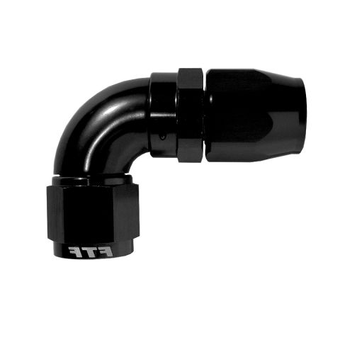 FTF Black Hose End Full-flow Swivel 90° An8 image 1