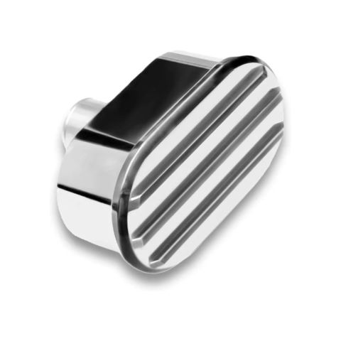 Mastodon Retro Finned Polished Aluminum Oval Push-in Breath image 1