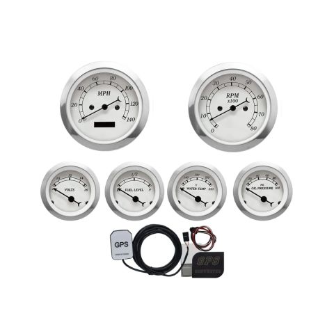 6 Gauge Set White dial black needles image 1