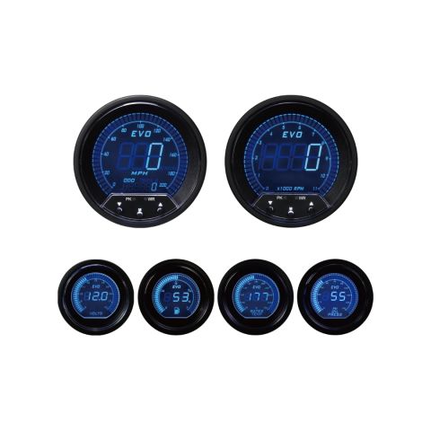 6 Gauge Set, Blue and Red LCD Display image 1