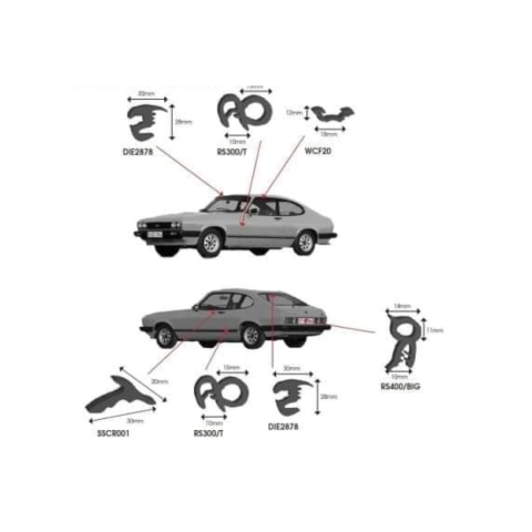 Rubber Kits - Ford Capri image 1