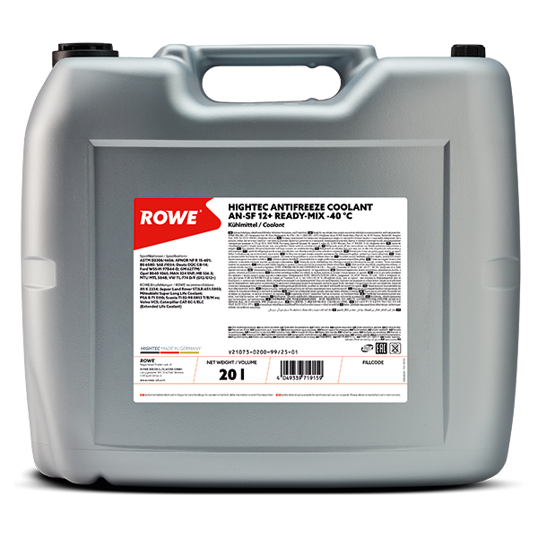 ROWE HIGHTEC ANTIFREEZE COOLANT AN-SF 12+ READY MIX -40°C 20L