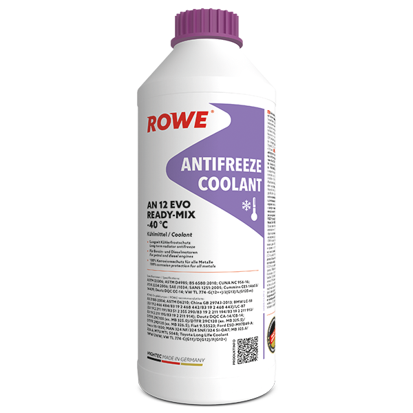 ROWE HIGHTEC ANTIFREEZE COOLANT AN 12 EVO READY-MIX -40°C 1.5L