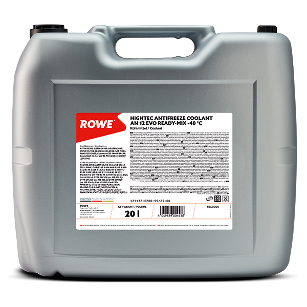 ROWE HIGHTEC ANTIFREEZE COOLANT AN 12 EVO READY-MIX -40°C 20L