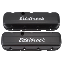 Edelbrock Signature Series Valve Cover Ford 289-351W Chrome w/Black Finish image 1