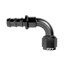 FTF Hose End Swivel Push On 90° An8 Black image 1