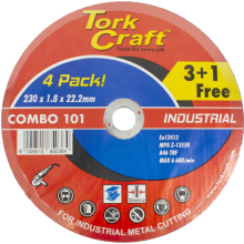 3+1 FREE CUTTING DISC INDUSTRIAL METAL 230 x 1.8 x 22.2 MM image 1