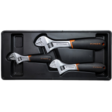 FIXMAN TRAY 3 PIECE ADJUSTABLE WRENCH 6'8'10' image 1