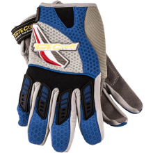 MECHANICS GLOVE 2XL SYNTHETIC LEATHER PALM AIR MESH BACK BLUE image 1