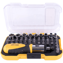 Tork Craft Screwdriver Ratchet Bit Set 37pc image 1