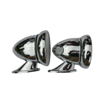 Universal metal chrome bullet mirrors pair image 1