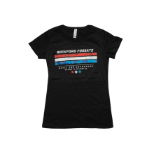 Rockford Fosgate Clothing- Womens Heather Black T-shirt w/Red White Blue RF - Medium image 1