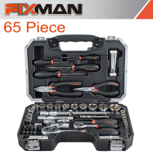 FIXMAN 65 PIECE 1/4 & 1/2 DRIVE SOCKET TOOL SET image 1