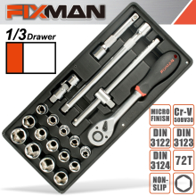 FIXMAN 19-PC 1/2 DR.SOCKETS & ACCESSORIES image 1